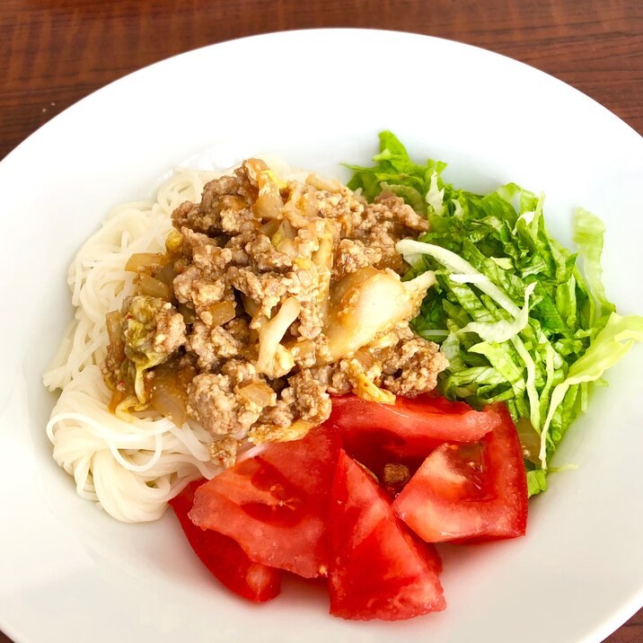 節約!肉味噌そうめん